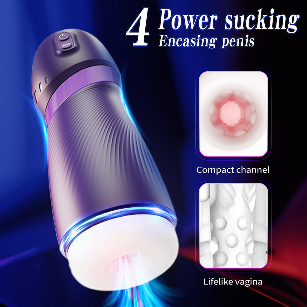An ultra-realistic vaginal masturbator featuring 9 vibration and suction modes, delivering a 3D tactile sensation.