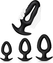 Load image into Gallery viewer, 3-piece anal plug set – a hollow silicone anal plug set, suitable for beginners to advanced training, soft, flexible, and made of safe materials