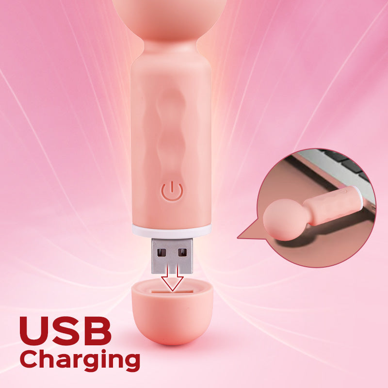 Mini USB Rechargeable Wand Massager Vibe Clitoris Stimulation