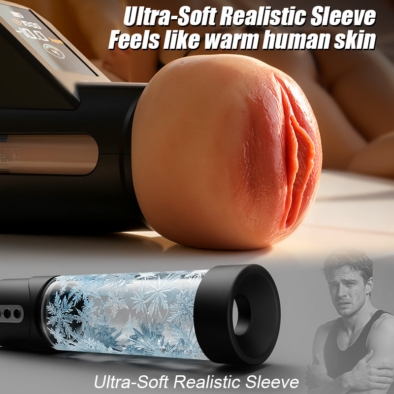 Flesh-like Sleeve Long-lasting Suction Clear Guidance Automatic Male Masturbator