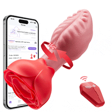 Load image into Gallery viewer, Sera - Tongue-Shaped 360° Rotating Anal Plug with Rose Base for Women &amp; Men