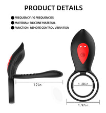 Load image into Gallery viewer, Adult sex products men's ring vibrating lock fine ring double ring male and female resonator electric negative vibrator