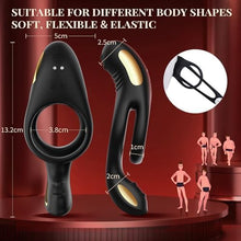Load image into Gallery viewer, Vibrating Cock Ring, 4 in 1 Cockring Sex Toys for Couples with 10 Vibrating Modes, Double Penis Ring Vibrator Stimulate Erection, Adult Toys Sex Toys couples Men &amp; Women Sex Toys