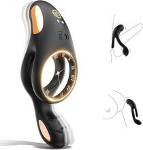 Load image into Gallery viewer, Vibrating Cock Ring, 4 in 1 Cockring Sex Toys for Couples with 10 Vibrating Modes, Double Penis Ring Vibrator Stimulate Erection, Adult Toys Sex Toys couples Men &amp; Women Sex Toys