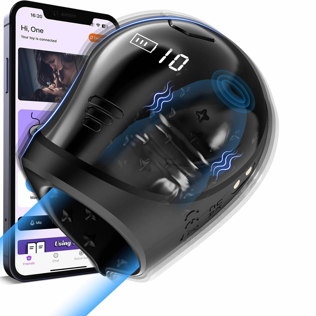 360° Wrapping Penis Stroker with LCD APP Control 10 Vibrating Modes