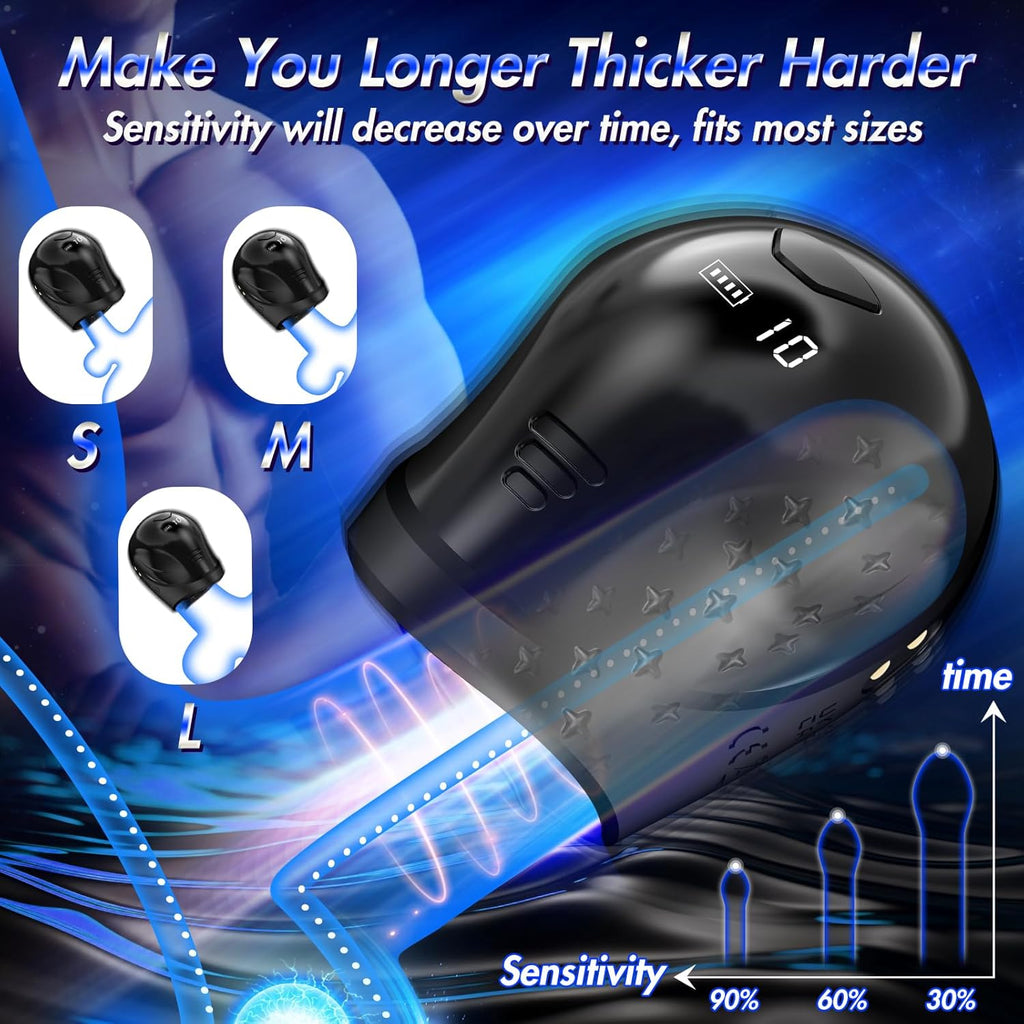 360° Wrapping Penis Stroker with LCD APP Control 10 Vibrating Modes