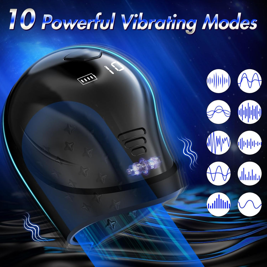 360° Wrapping Penis Stroker with LCD APP Control 10 Vibrating Modes
