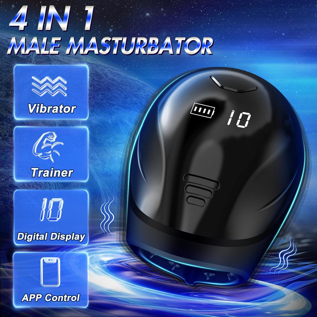 360° Wrapping Penis Stroker with LCD APP Control 10 Vibrating Modes
