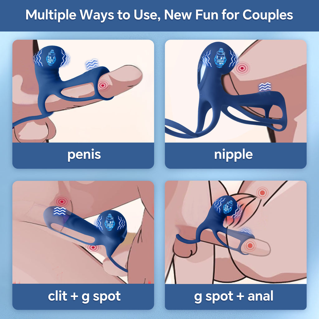 Men's Rechargeable Vibrating Cock Ring – Powerful multi-speed vibration; stretchy design for delayed ejaculation.