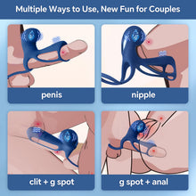 Load image into Gallery viewer, Men's Rechargeable Vibrating Cock Ring – Powerful multi-speed vibration; stretchy design for delayed ejaculation.