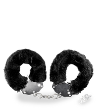 Load image into Gallery viewer, BDSM fur and metal handcuffs
