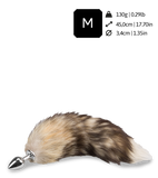 Brown fur fox tail butt plug