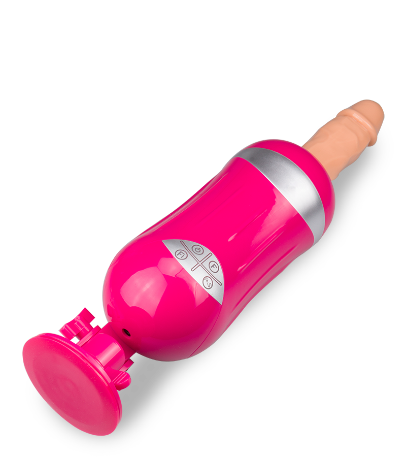 Extreme fucking machine with realistic dildo