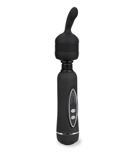 Load image into Gallery viewer, Fantasy Wand black vibrator with 3 removable heads
