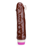 Flexible realistic black vibrating dildo