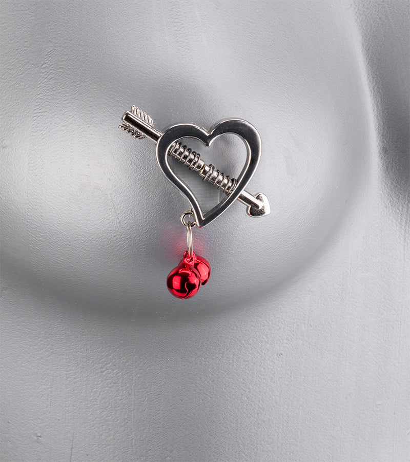 Hearts and bells BDSM nipple clamps
