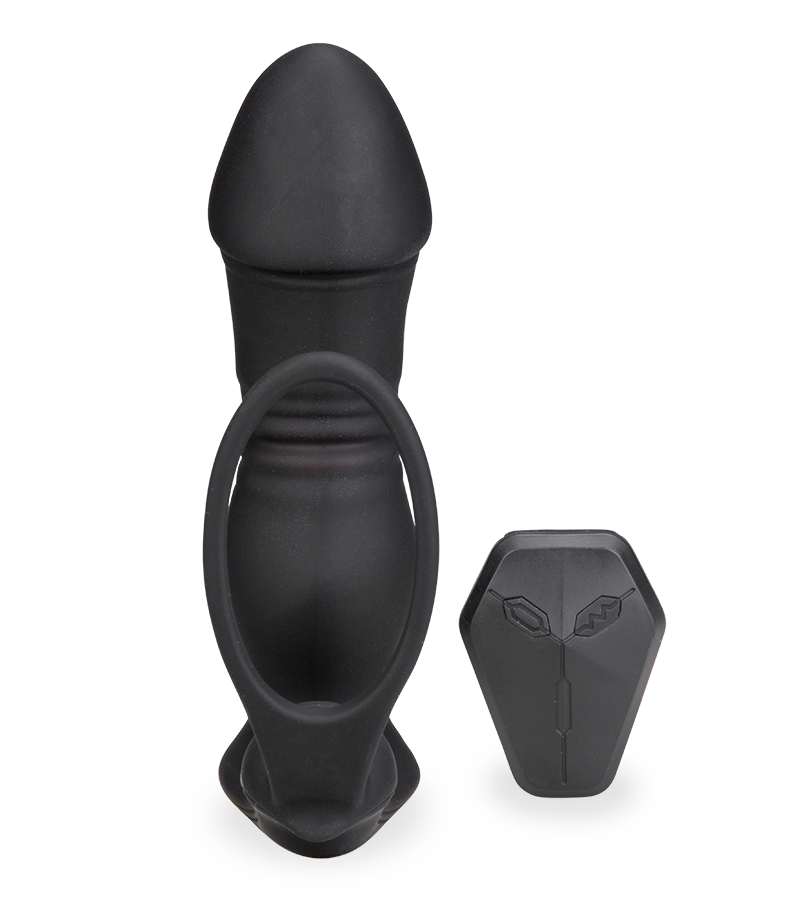 Hera vibrating and thrusting anal plug with cock ring
