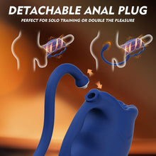 Load image into Gallery viewer, A 2-in-1 male penis vibrator with a detachable anal plug and penis ring, hands-free design, for penis training