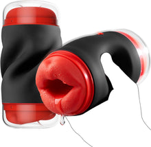 Load image into Gallery viewer, 9 modes of male electric masturbator: licking, sucking, vibration, oral sex, transparent pocket-style vagina, couple's sex toy
