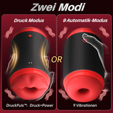 Load image into Gallery viewer, 9 modes of male electric masturbator: licking, sucking, vibration, oral sex, transparent pocket-style vagina, couple's sex toy