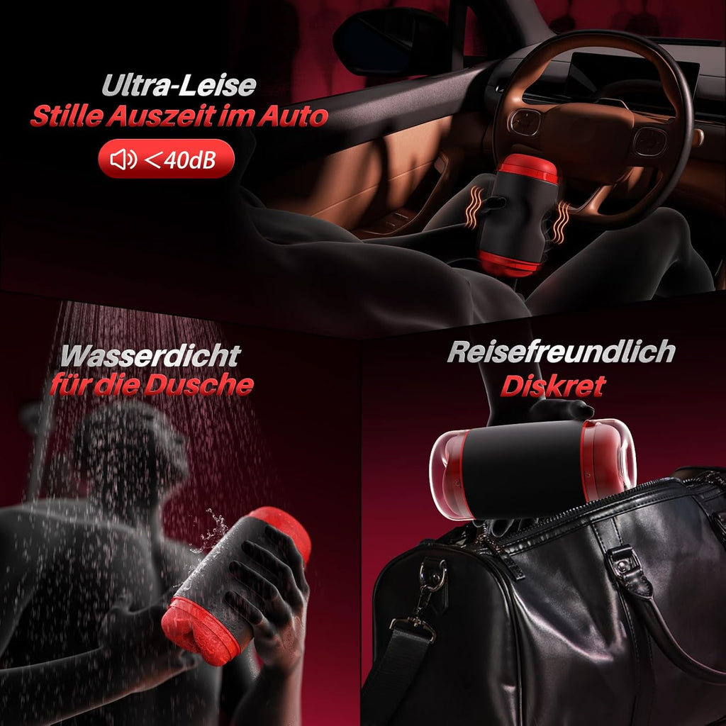 9 modes of male electric masturbator: licking, sucking, vibration, oral sex, transparent pocket-style vagina, couple's sex toy