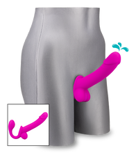 Load image into Gallery viewer, Nightlong silicone ejaculating strap-on dildo
