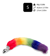Load image into Gallery viewer, Pride vegan fur fox tail butt plug
