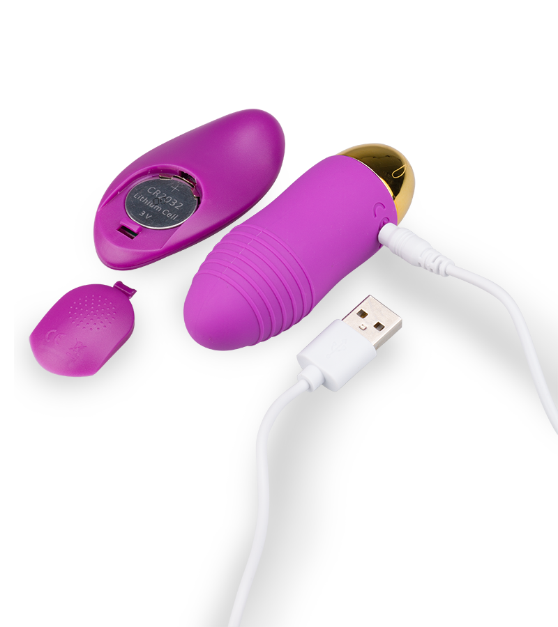 Ribbed USB-powered remote control wireless vibrating love egg 12 modes
