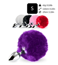 Load image into Gallery viewer, Rosebud rabbit tail anal plug