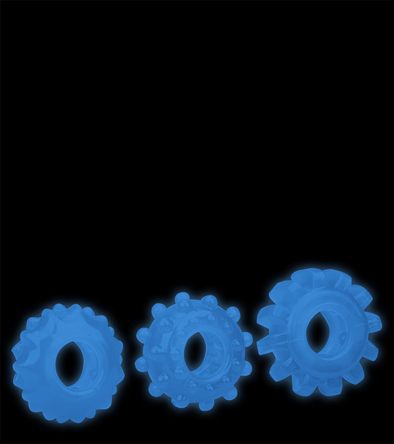Set of 3 Lumino glow-in-the-dark cock rings