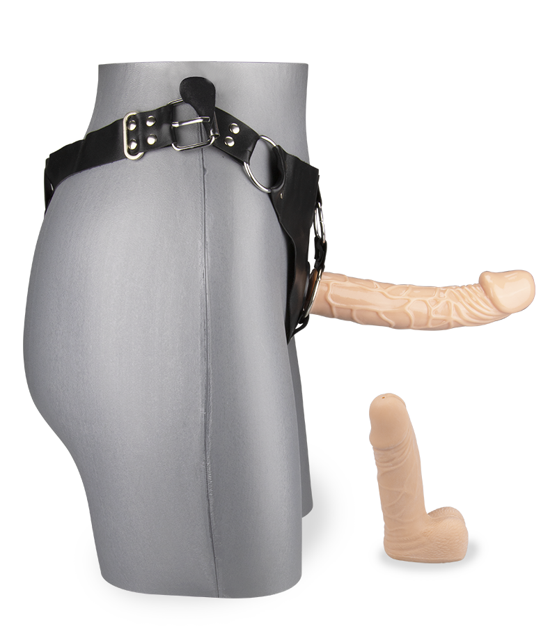 Strap on harness kit with two dildos