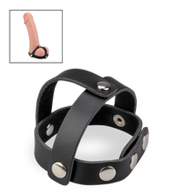 Load image into Gallery viewer, Strappy leather cock ring
