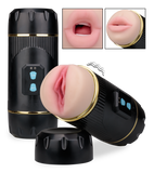 Wild vibrating mouth and pussy masturbator